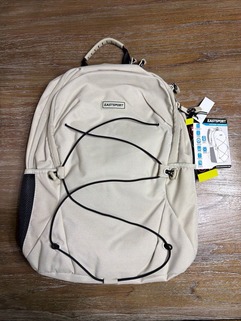 Eastsport Cream Daypack with Elastic Cord